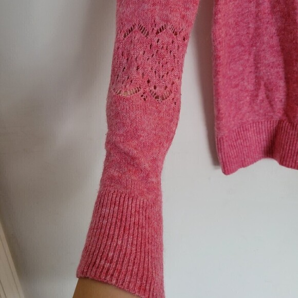 Loft Heather Pink Round Crew Neck Soft Long Sleeve Pullover Sweater Size Small - Picture 5 of 10